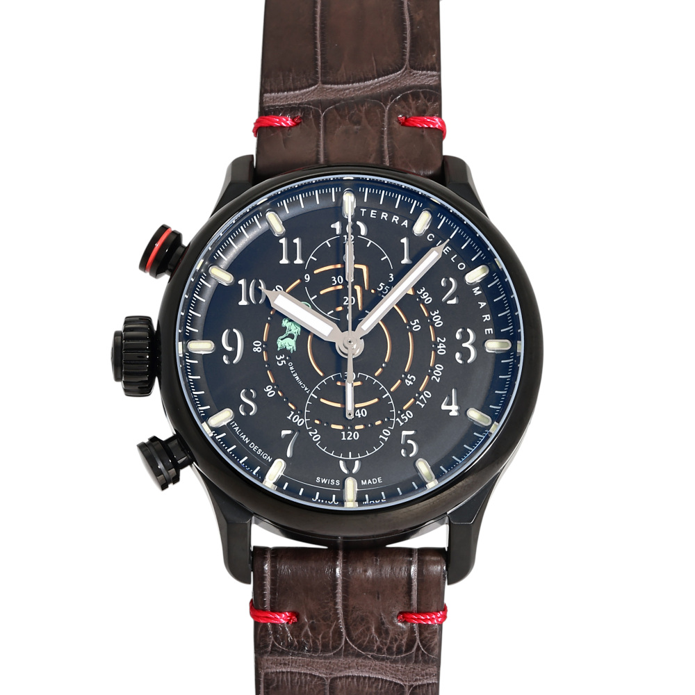 New] Terra Cielo Mare TC7016PVD3PAblack stainless Chronograph