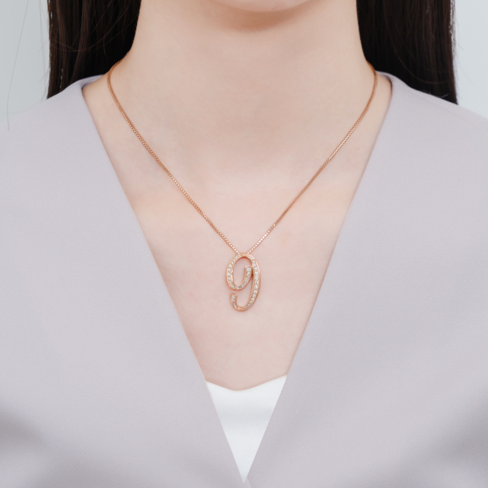 ゆきざき NOMBRE No.9 ペンダントトップ チェーン付 新品] ユキザキ ノンブル ナンバーペンダントトップ【9】Mサイズ【正規