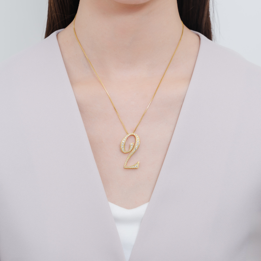 新品] ユキザキ ノンブル ナンバーペンダントトップ【2】Lサイズ【正規