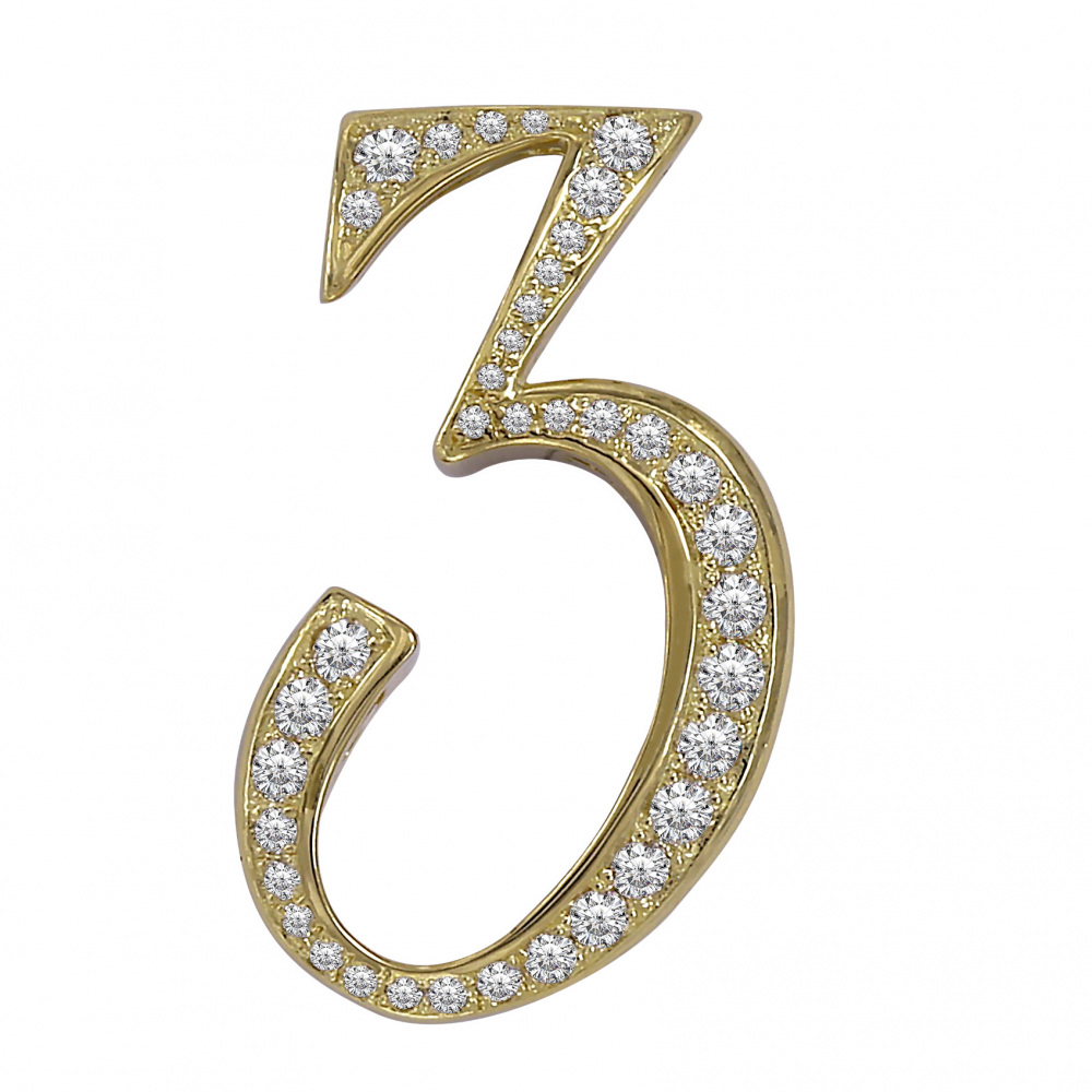 新品] ユキザキ ノンブル ナンバーペンダントトップ【3】Lサイズ【正規