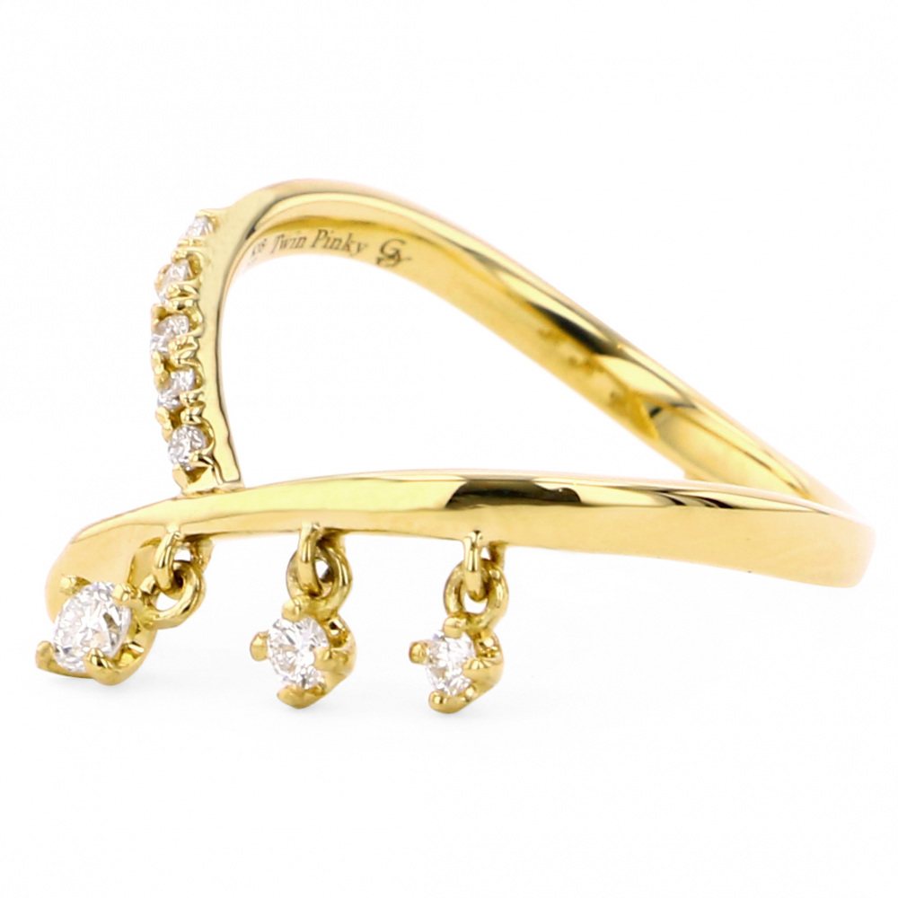 【5号】ゆきざき リング 指輪 ダイヤ イエローゴールド ツインピンキー 5号】ゆきざき リング 指輪 ダイヤ イエローゴールド ツインピンキーの