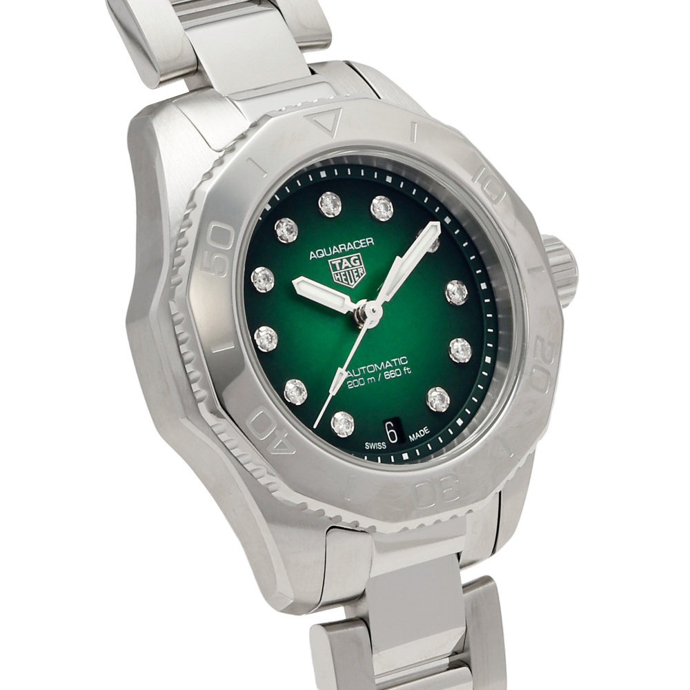 タグ・ホイヤー アクアレーサー クォーツ, 41 mm, ステンレススティール 新品] タグ・ホイヤー アクアレーサー WBP2415BA0622 シェル グリーン