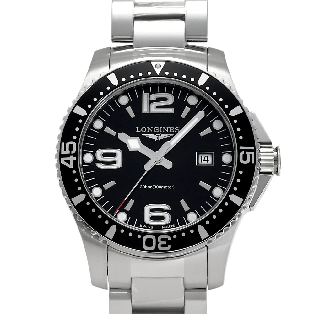 (三連休)特別価格ロンジン ハイドロコンクエスト L37304566 新品] ロンジン ハイドロコンクエスト L37304566ブラック ステンレス