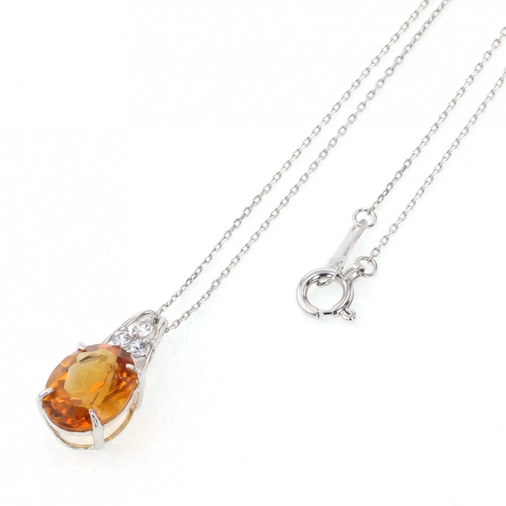 K18 화이트 골드 황수정 다이아몬드 목걸이 J168463 | 유키자키 셀렉트 주얼리