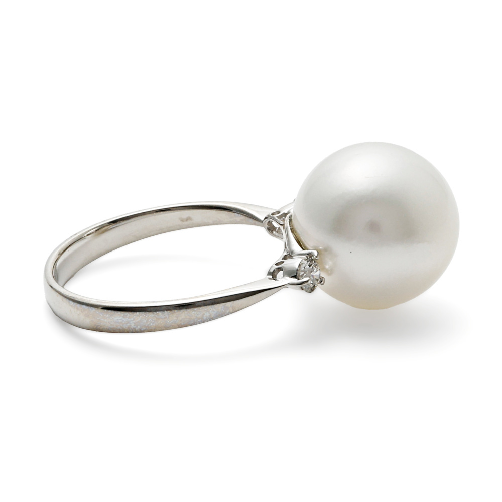 プラチナ900 白蝶パール ダイヤモンド リング J190409 | ユキザキ