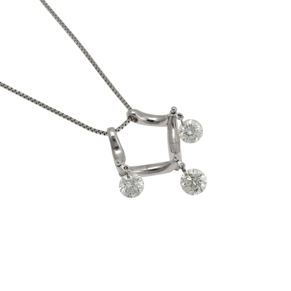 K18ホワイトゴールド ダイヤモンド ネックレス J203245 | ユキザキ