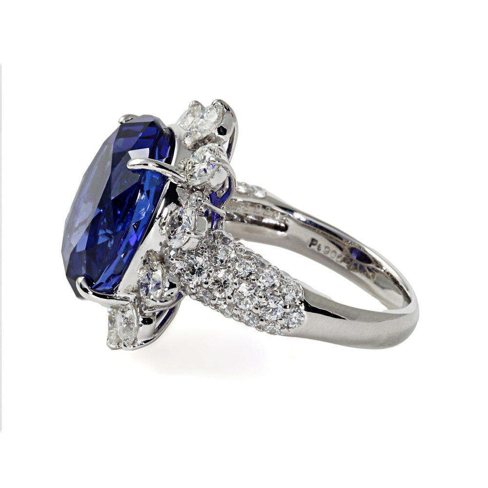 プラチナ900 タンザナイト ダイヤモンド リング J212365 | ユキザキ