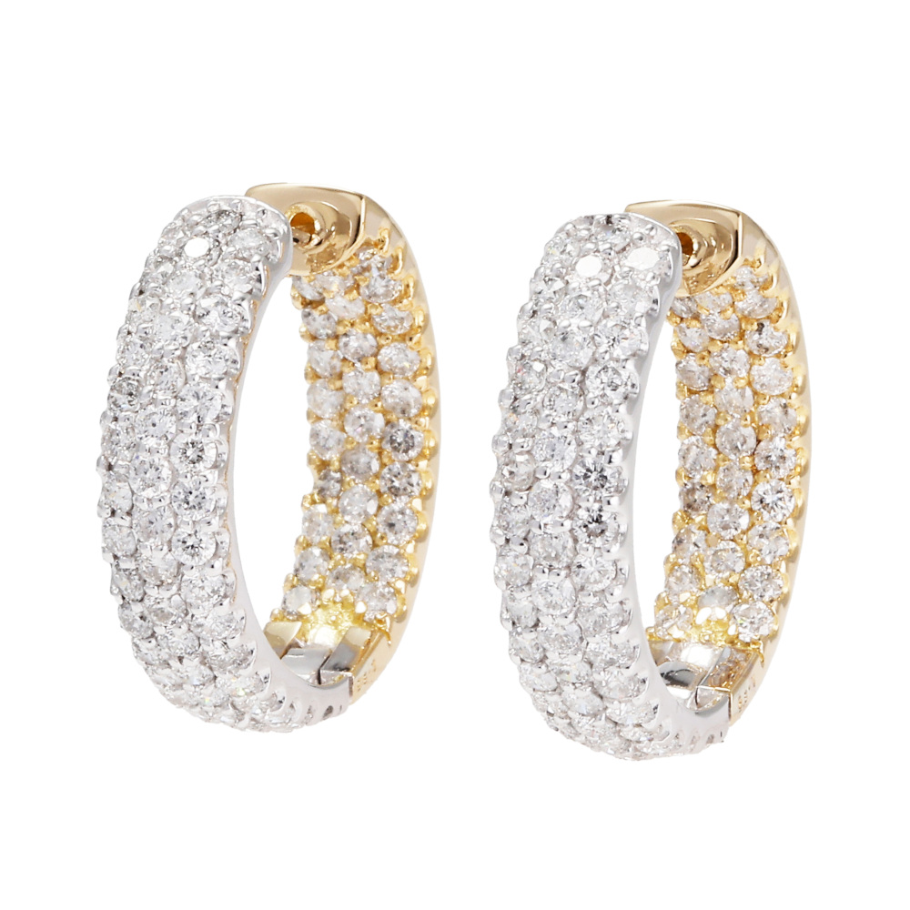 K18イエローゴールド K18ホワイトゴールド ダイヤモンド ピアス