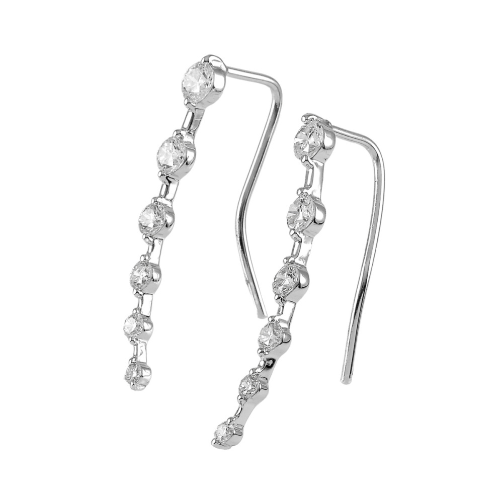 K18ホワイトゴールド ダイヤモンド ピアス J217242 | ユキザキセレクト