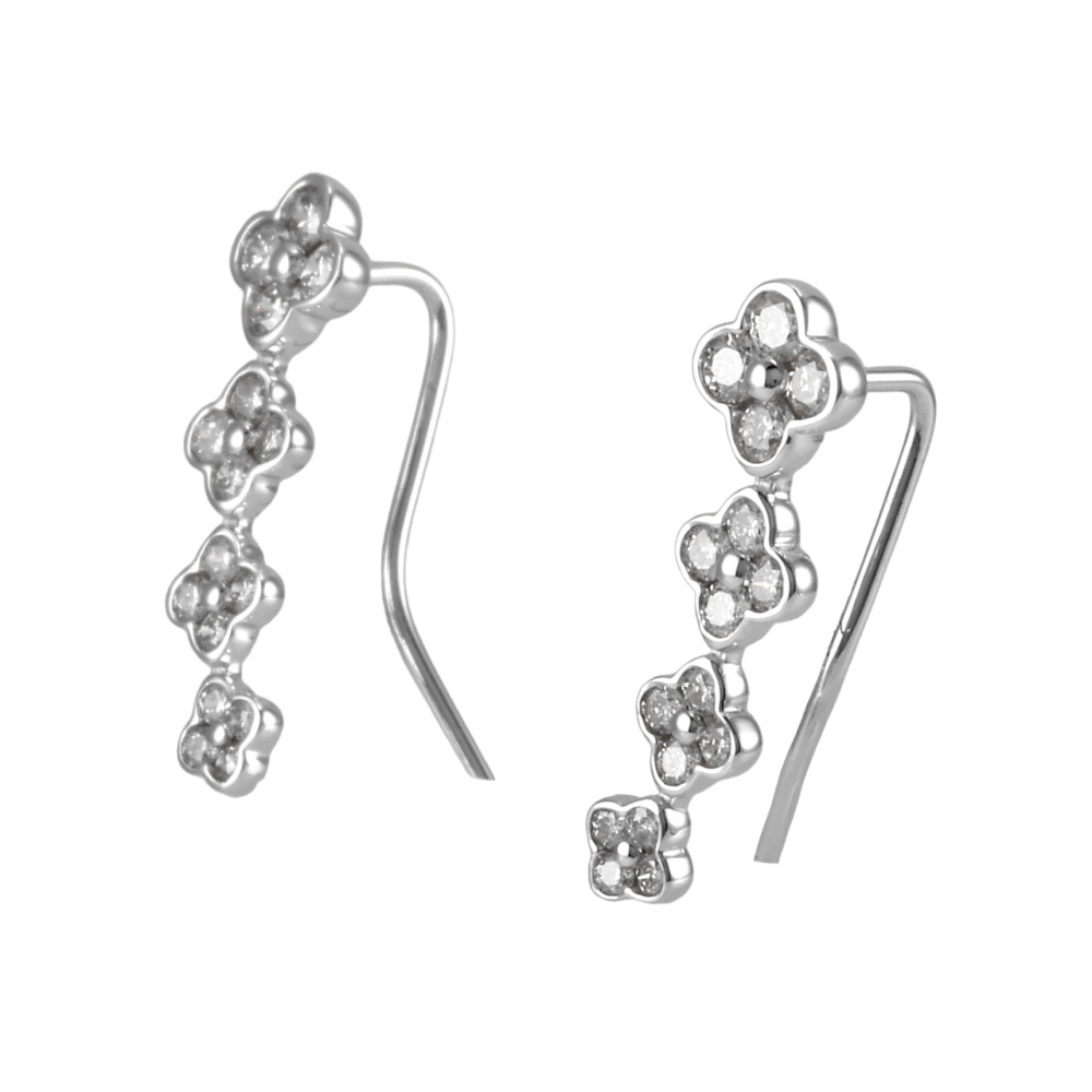 K18ホワイトゴールド ダイヤモンド ピアス J217249 | ユキザキセレクト