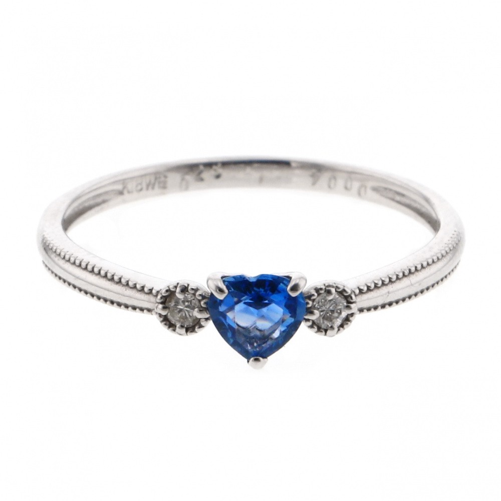 K18ホワイトゴールド サファイア ダイヤモンド リング J220534 | ユキ