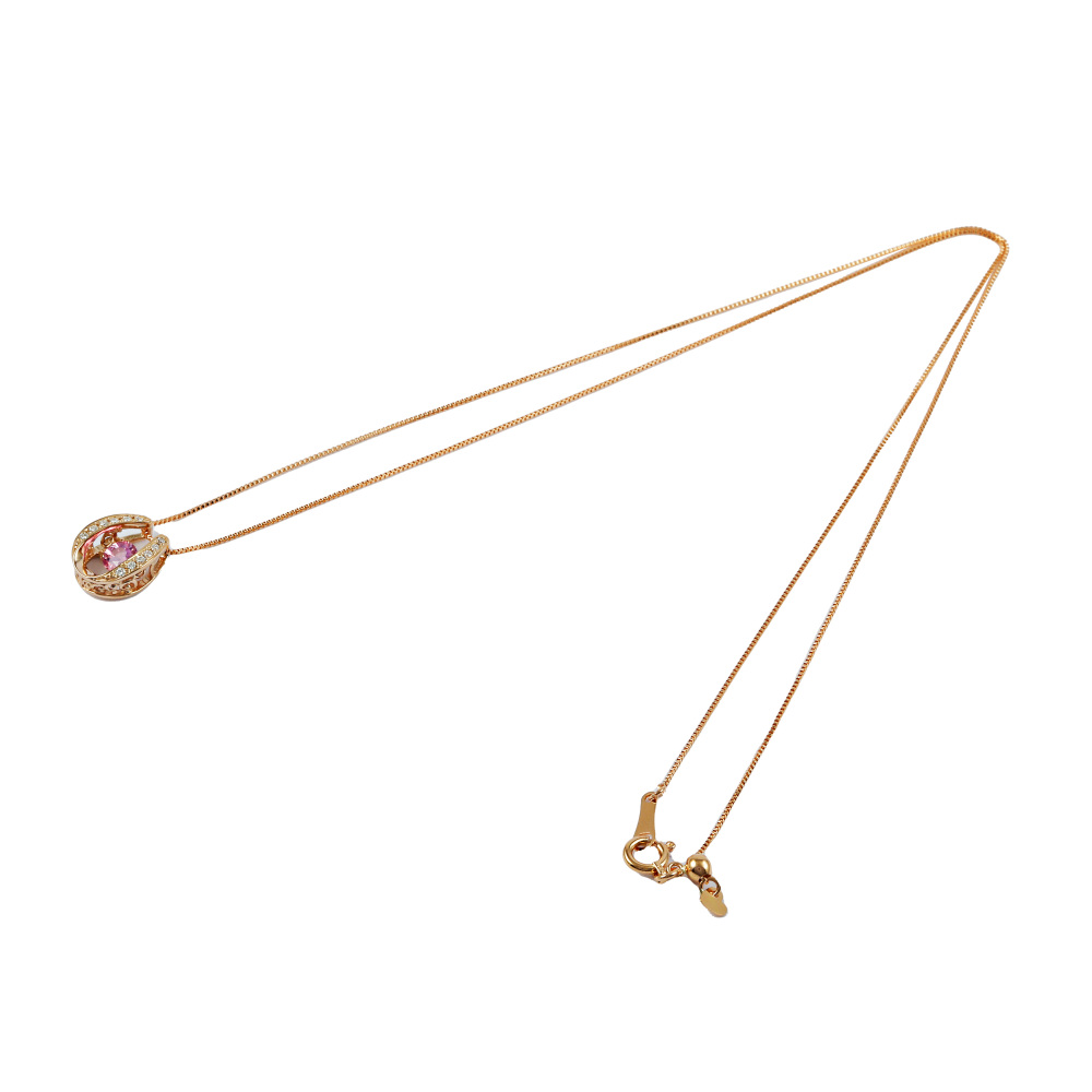 K18ピンクゴールド サファイア ダイヤモンド ネックレス J223724