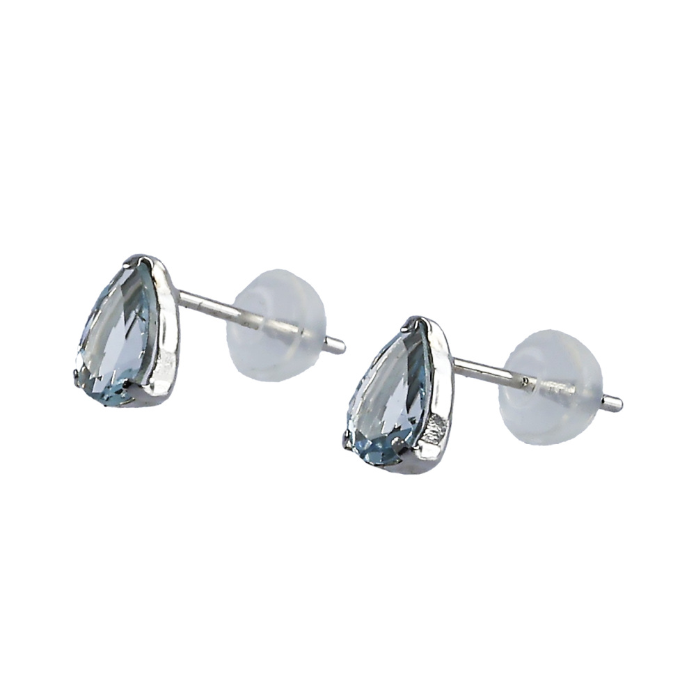 プラチナ900 アクアマリン ピアス J226459 | ユキザキセレクトジュエリー