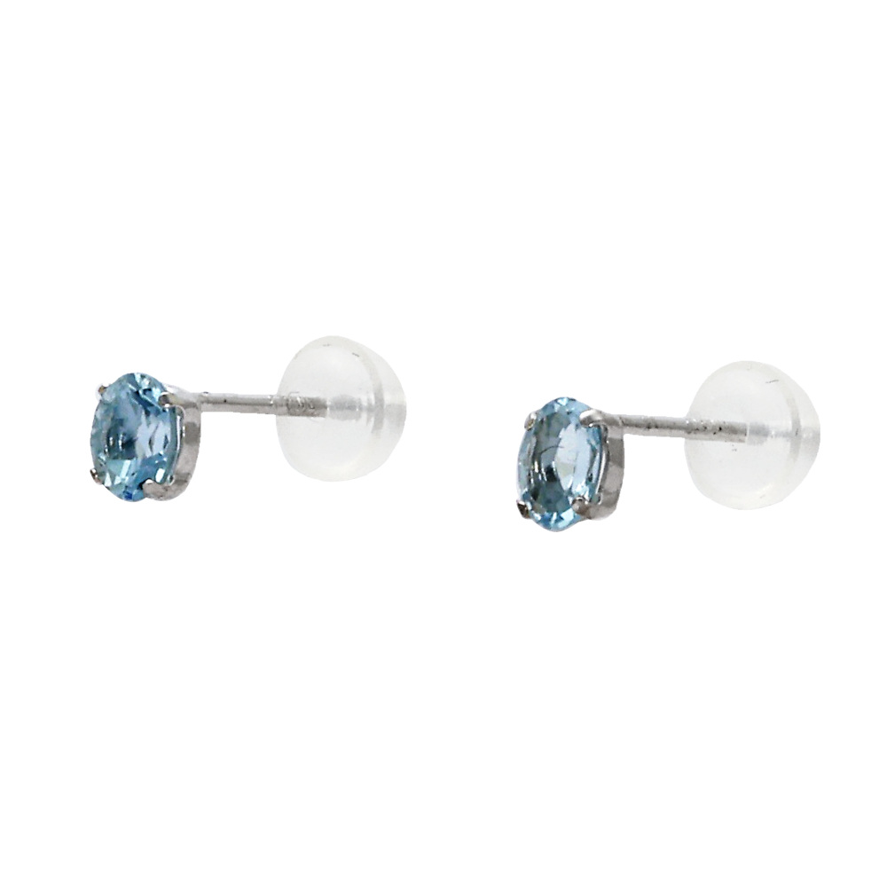 K18ホワイトゴールド アクアマリン ピアス J226662 | ユキザキセレクト