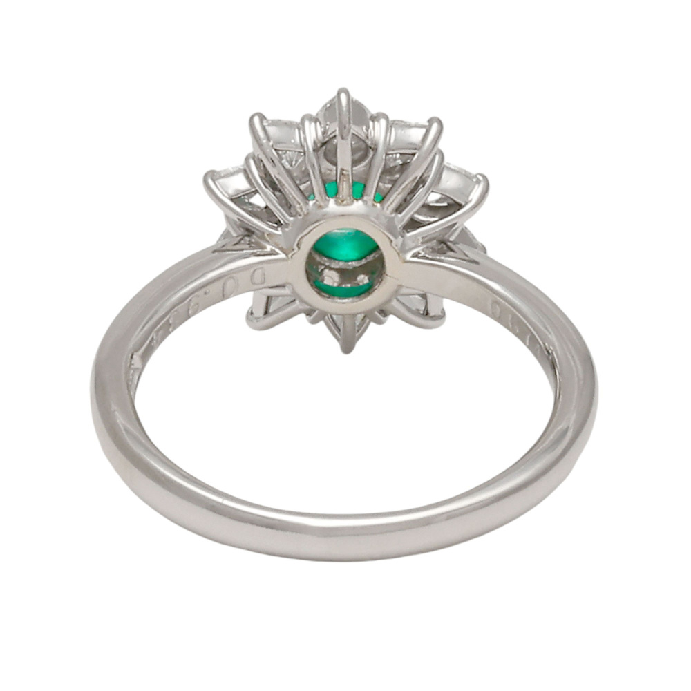 プラチナ pt900エメラルド ダイヤモンド リング Pt900 エメラルド ダイヤモンド リング 指輪 プラチナ 取り巻き カラー