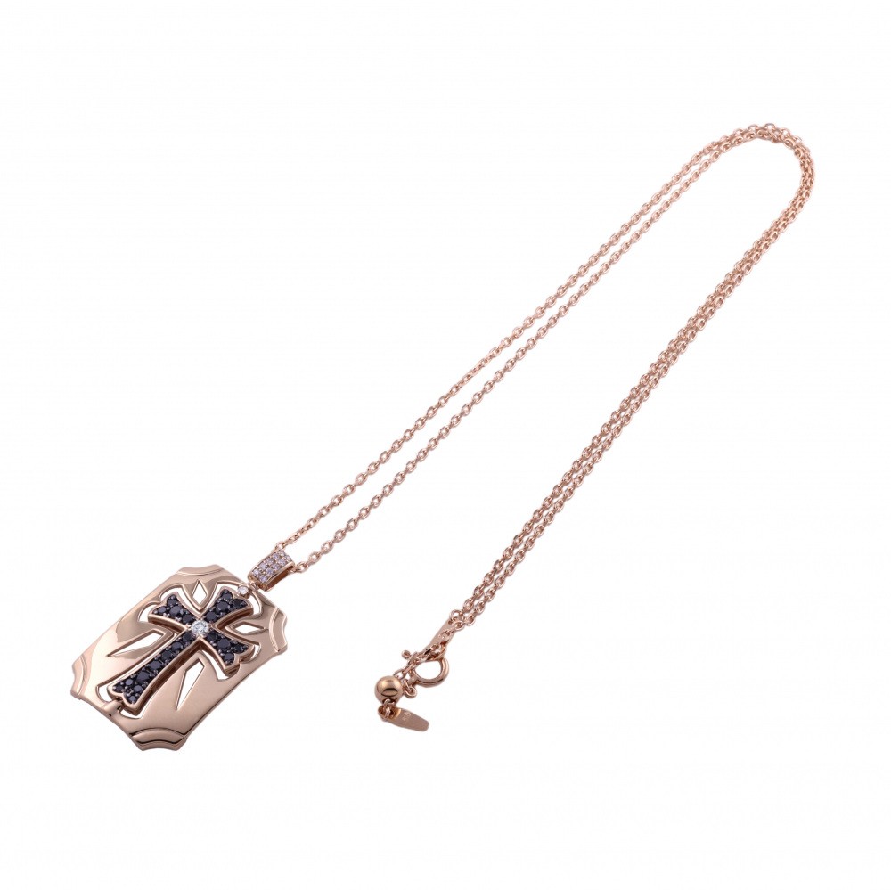 K18ピンクゴールド ダイヤモンド ブラックダイヤ ネックレス J239040