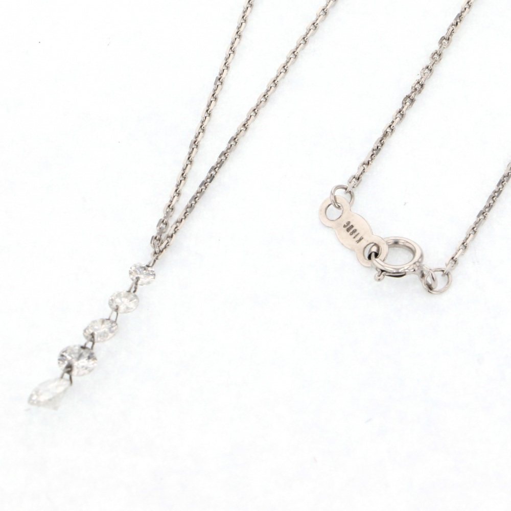 K18ホワイトゴールド ダイヤモンド ネックレス J244272 | ユキザキ