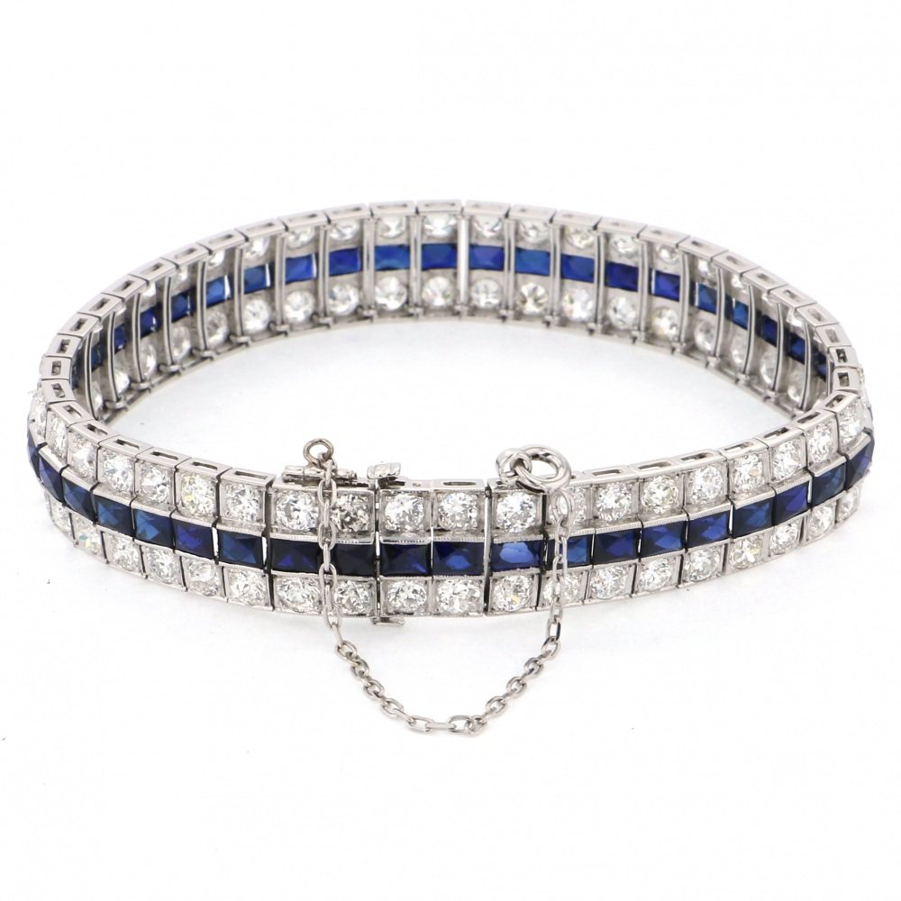 中古] ヴァンクリーフ&アーペル プラチナ サファイア ブレスレット