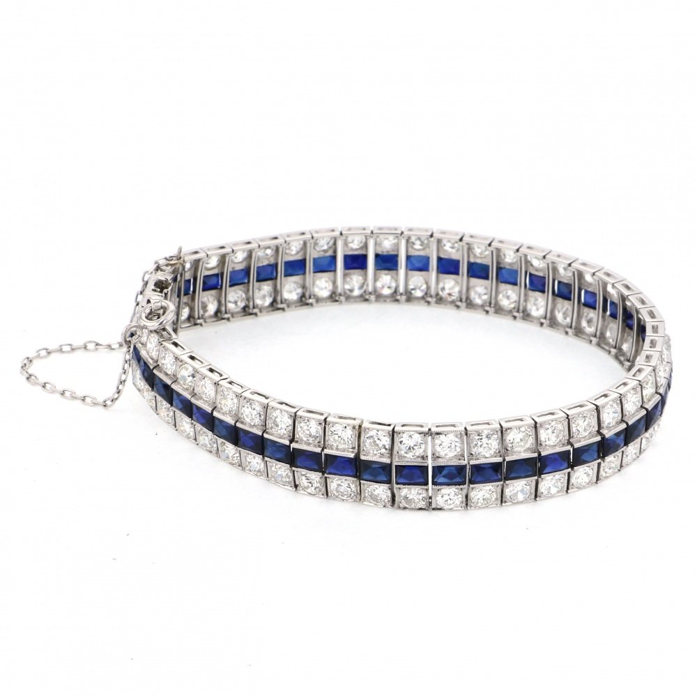 中古] ヴァンクリーフ&アーペル プラチナ サファイア ブレスレット