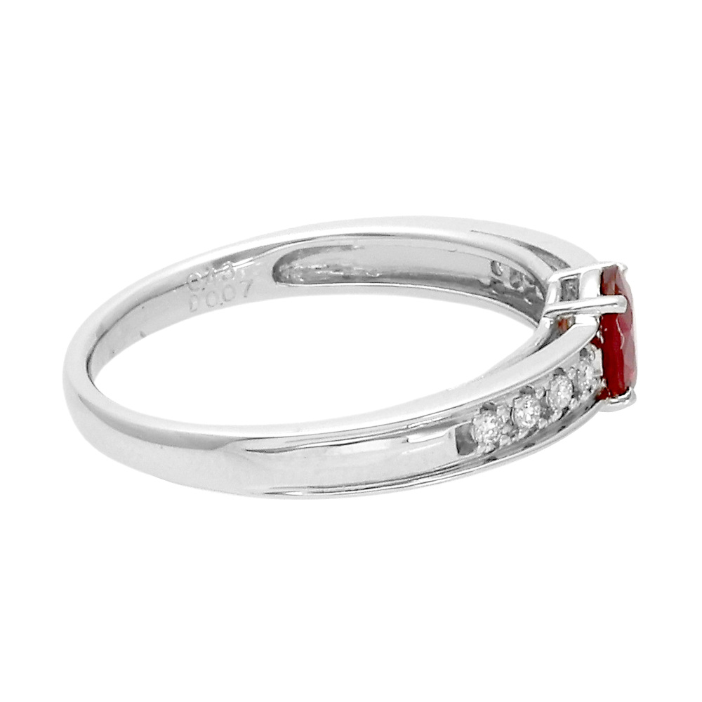 ルビーダイヤプラチナ850リング　10号 ルビー デザインリング プラチナ 指輪 メレダイヤ リング 10号 Pt850