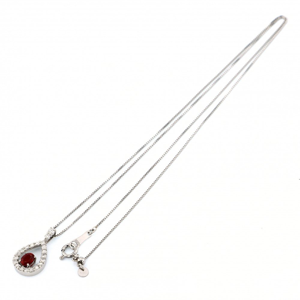 プラチナ ルビー ダイヤモンド ネックレス J291520 | ユキザキセレクト