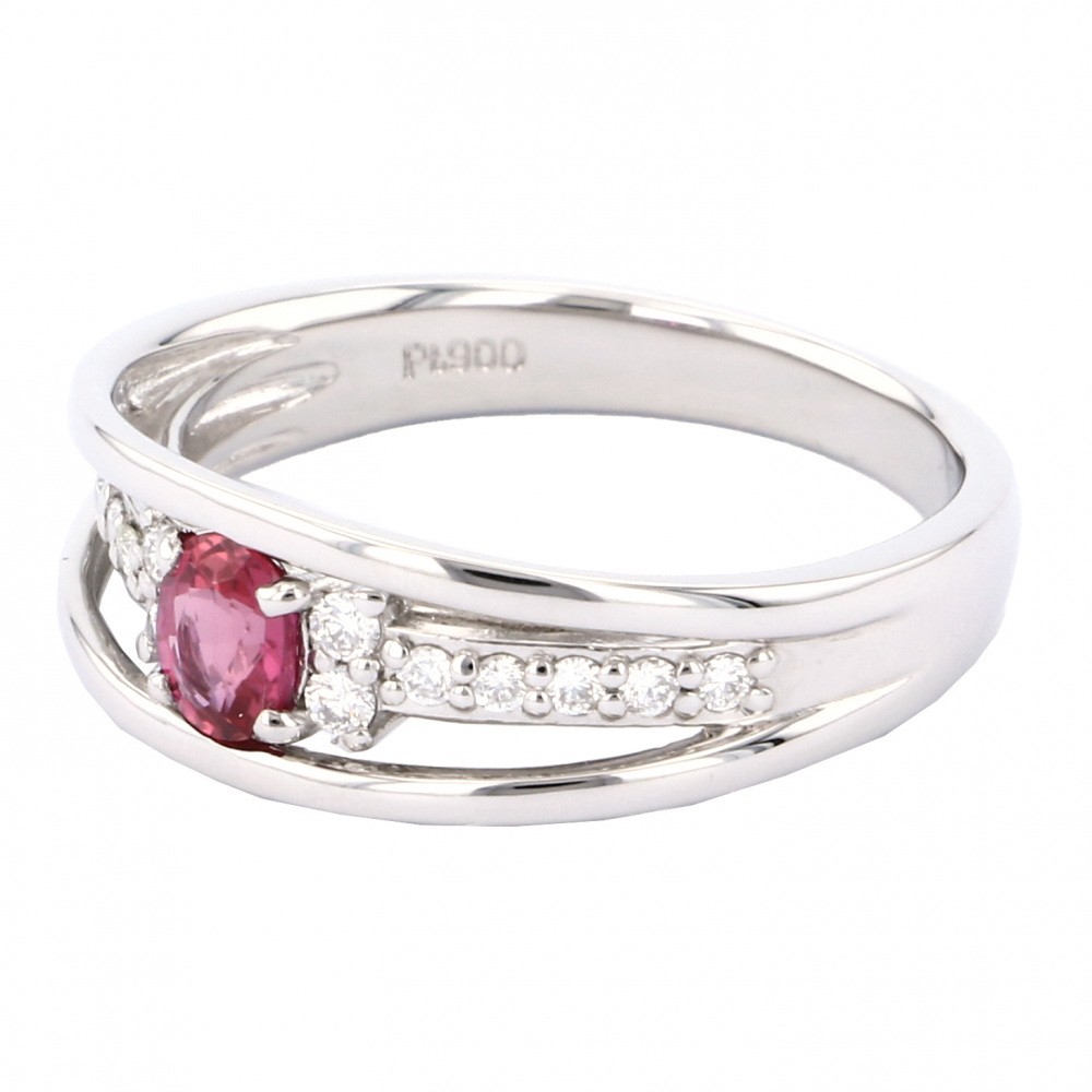 プラチナ900 ルビー ダイヤモンド リング J291744 | ユキザキセレクト