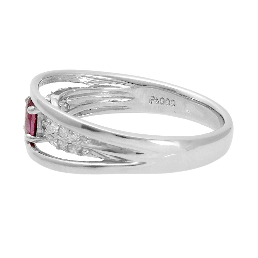 プラチナ900 ルビー ダイヤモンド リング J291748 | ユキザキセレクト