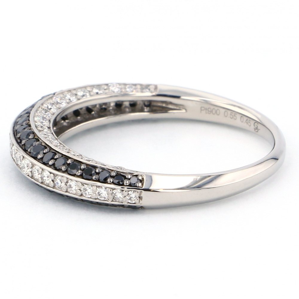 プラチナ900 ダイヤモンド ブラックダイヤ リング J293104 | ユキザキ