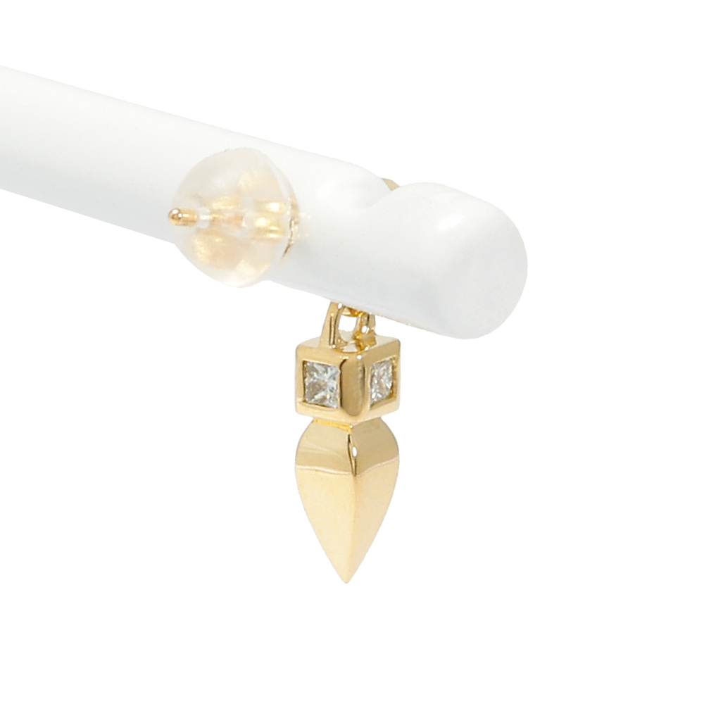 K18イエローゴールド ダイヤモンド ピアス片方 J293306 | ユキザキ