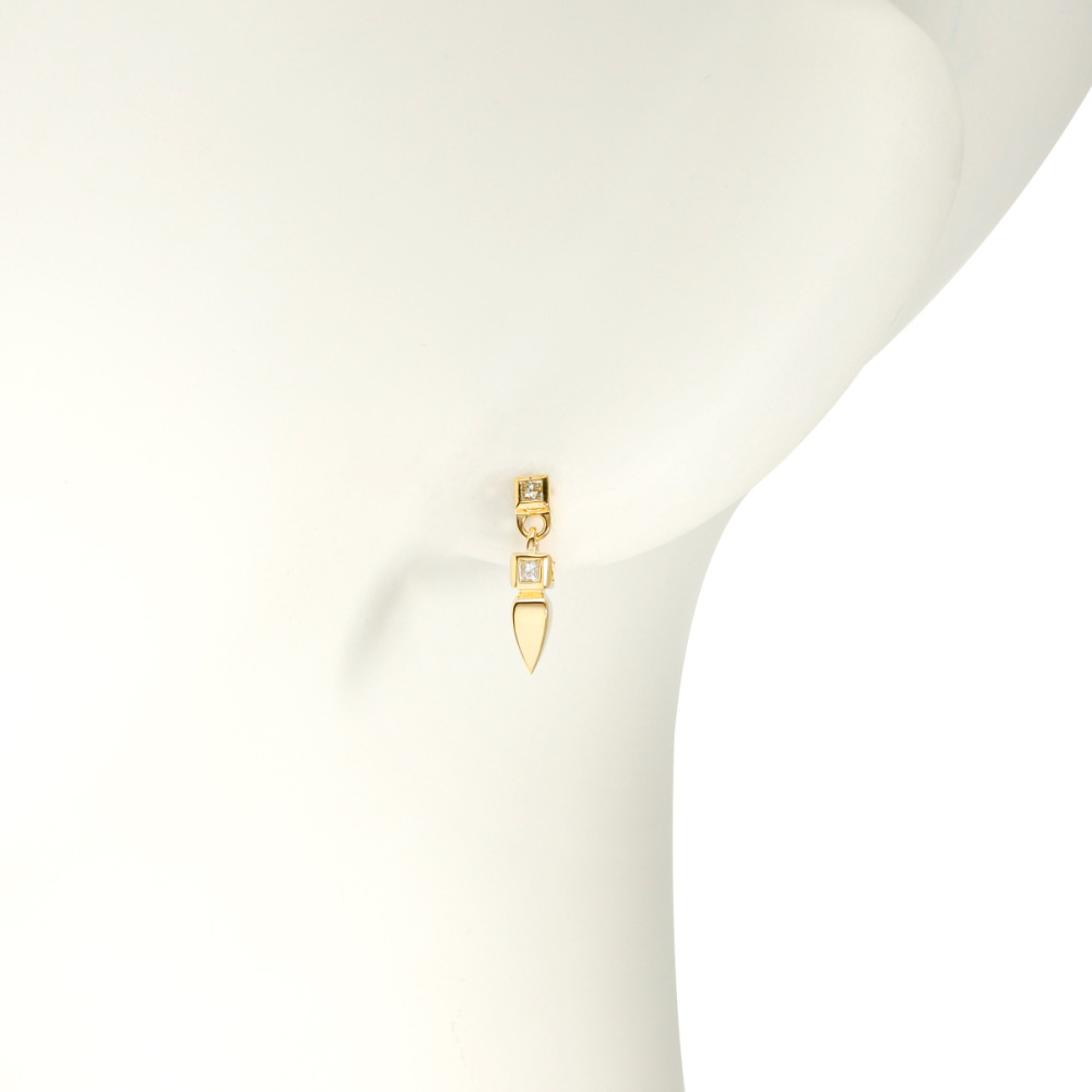 K18イエローゴールド ダイヤモンド ピアス片方 J293329 | ユキザキ