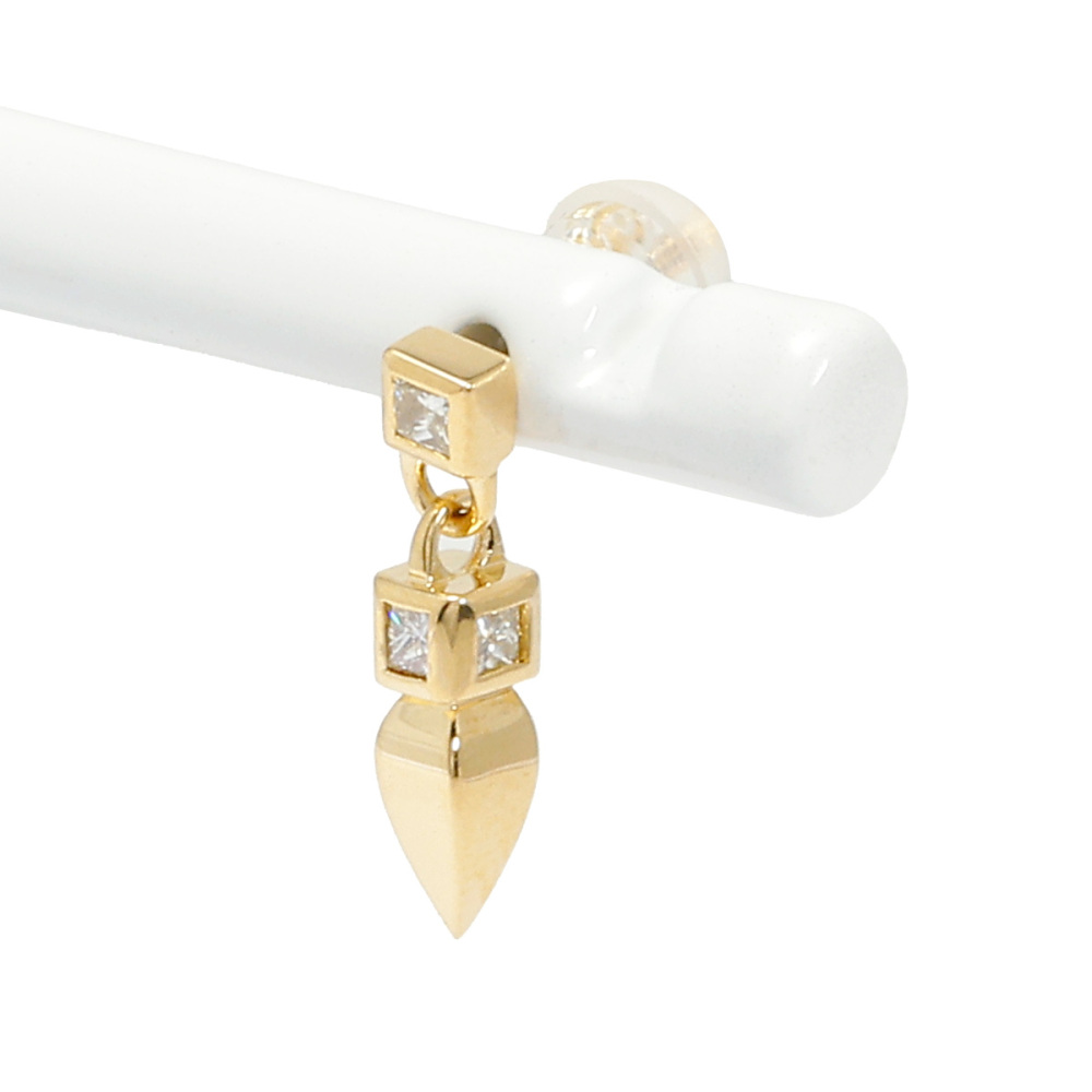 K18イエローゴールド ダイヤモンド ピアス片方 J293329 | ユキザキ