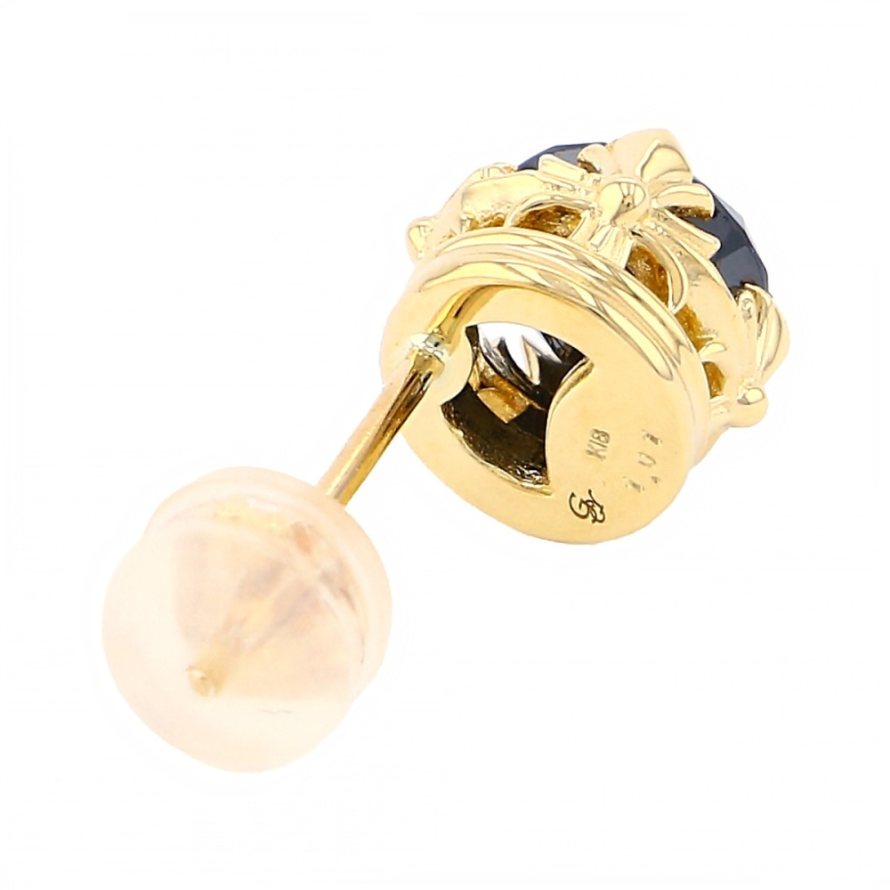 K18イエローゴールド ブラックダイヤ ピアス片方 J300206 | ユキザキ