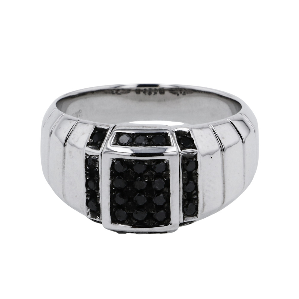 K18 White Gold Black Diamond Ring J300911 | Yukizaki Select Jewelry