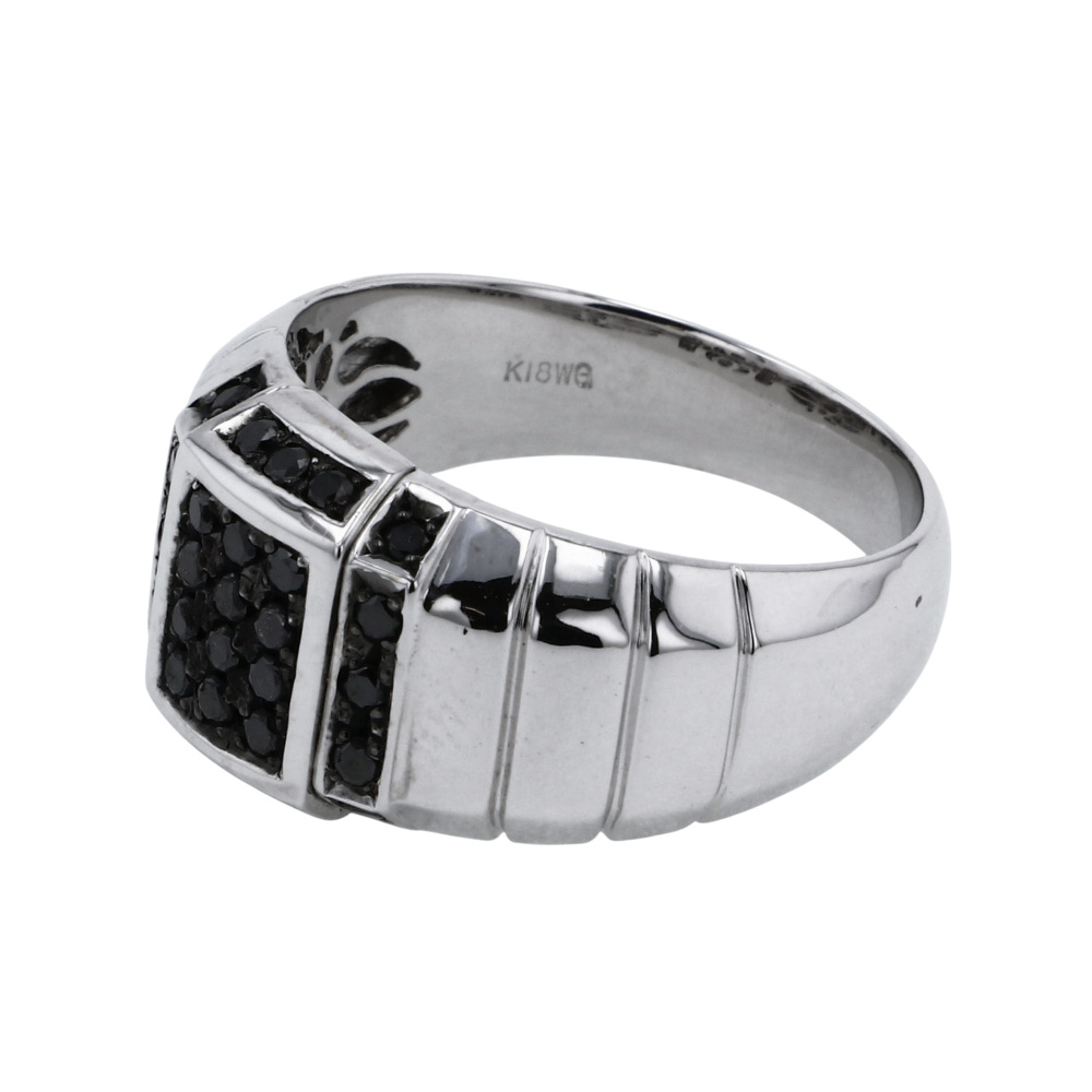 K18ホワイトゴールド ブラックダイヤ リング J300911 | ユキザキ