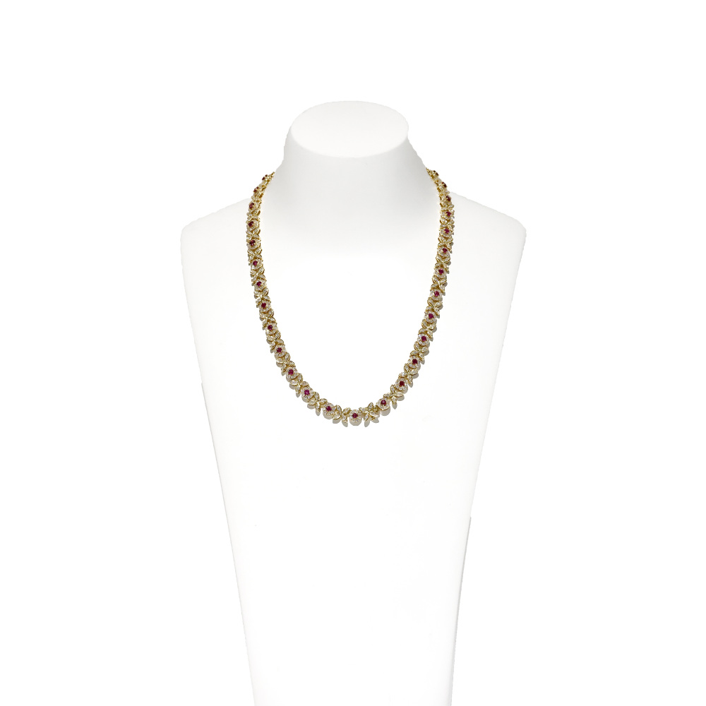 K18イエローゴールド ルビー ダイヤモンド ネックレス J302719 | ユキ