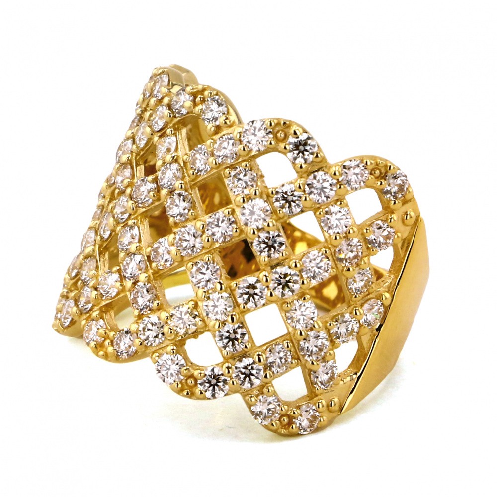 K18 yellow gold diamond ring J303290 | Yukizaki Select Jewelry