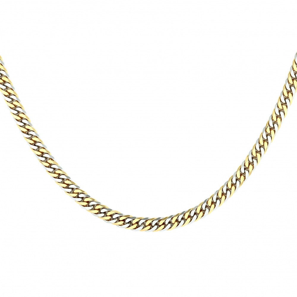 プラチナ850 K18イエローゴールド 喜平 ネックレス ダブル6面 約50cm