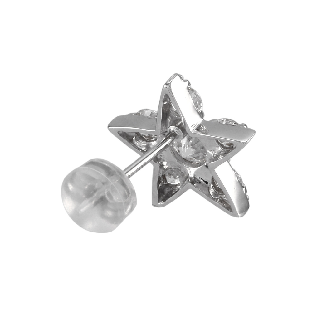 K18ホワイトゴールド ダイヤモンド ピアス片方 J306854 | ユキザキ