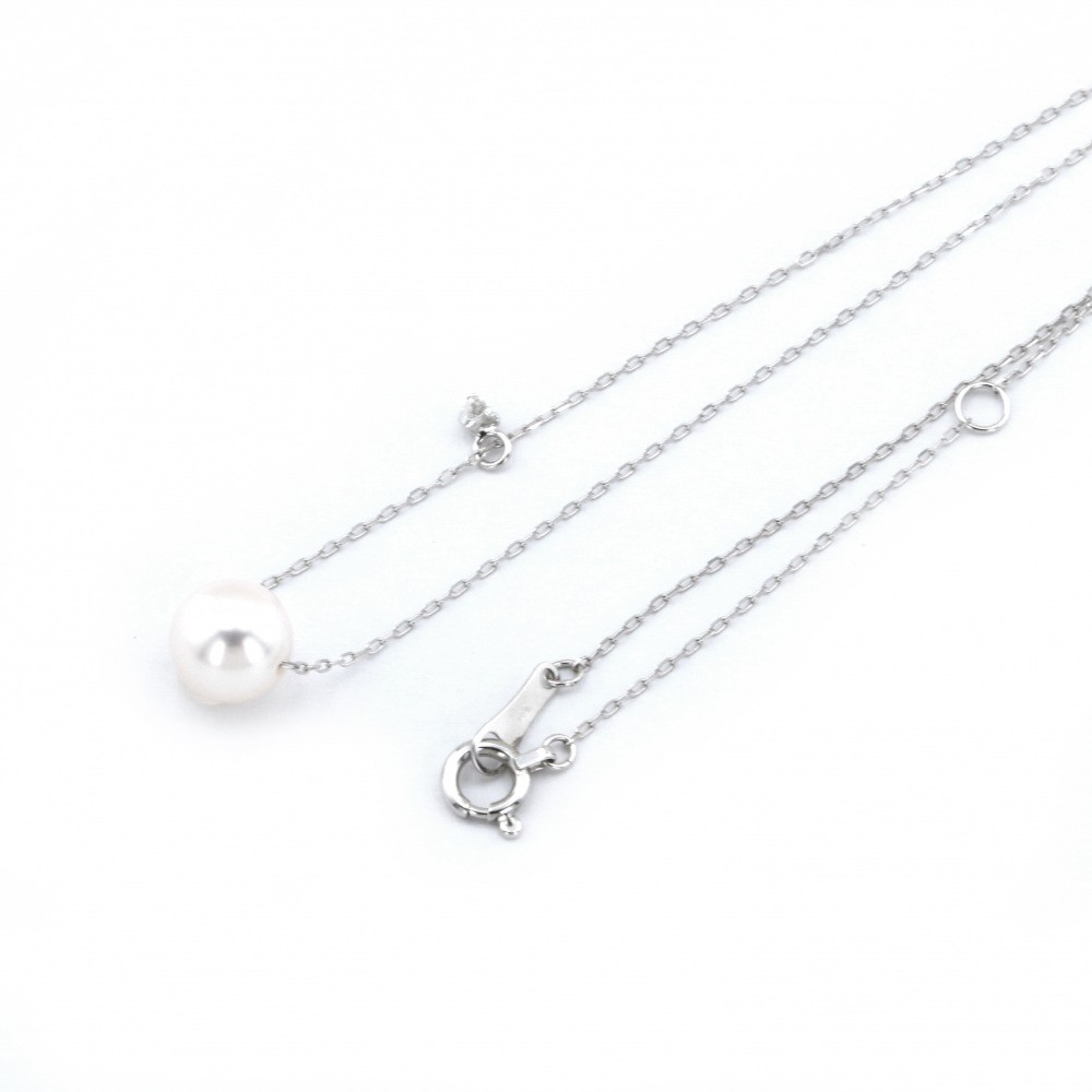 K18ホワイトゴールド パール ダイヤモンド ネックレス J308724 | ユキ