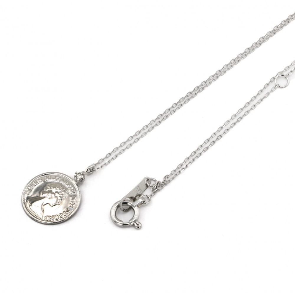 pt900ネックレス プラチナ プラチナ900 ダイヤモンド コイン ネックレス J310444 | ユキ