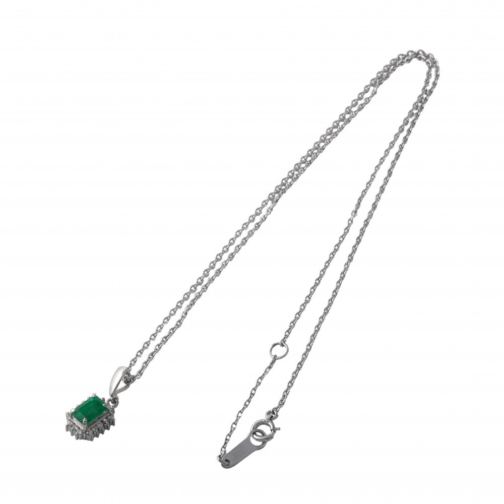 エメラルドダイヤモンドネックレス プラチナ900 happy3339 エメラルド