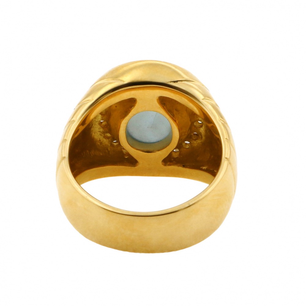 K18イエローゴールド スターサファイア ダイヤモンド リング J313276