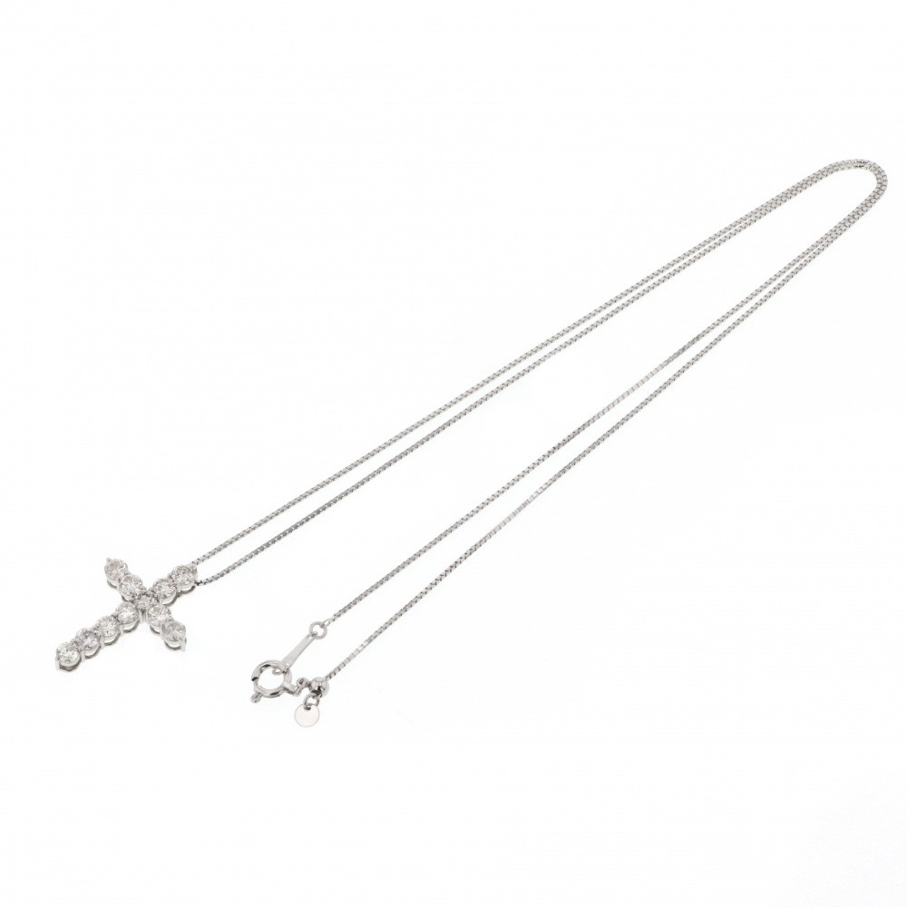 プラチナ850 プラチナ900 ダイヤモンド クロス ネックレス J314893