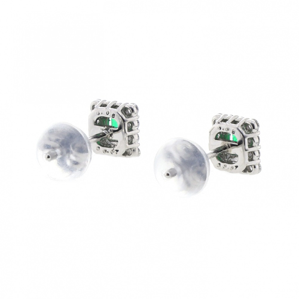 プラチナ900 エメラルド ダイヤモンド ピアス J321563 | ユキザキ