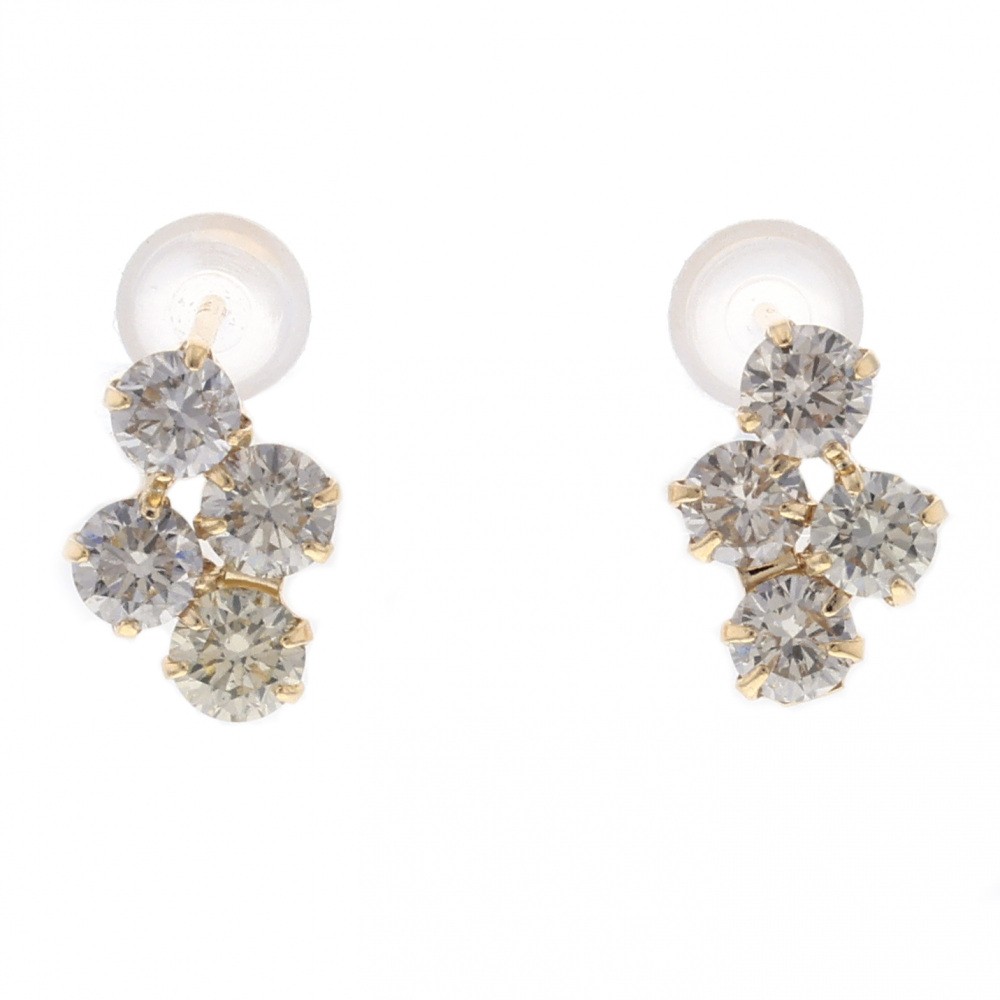 K18イエローゴールド ダイヤモンド ピアス J323777 | ユキザキセレクト