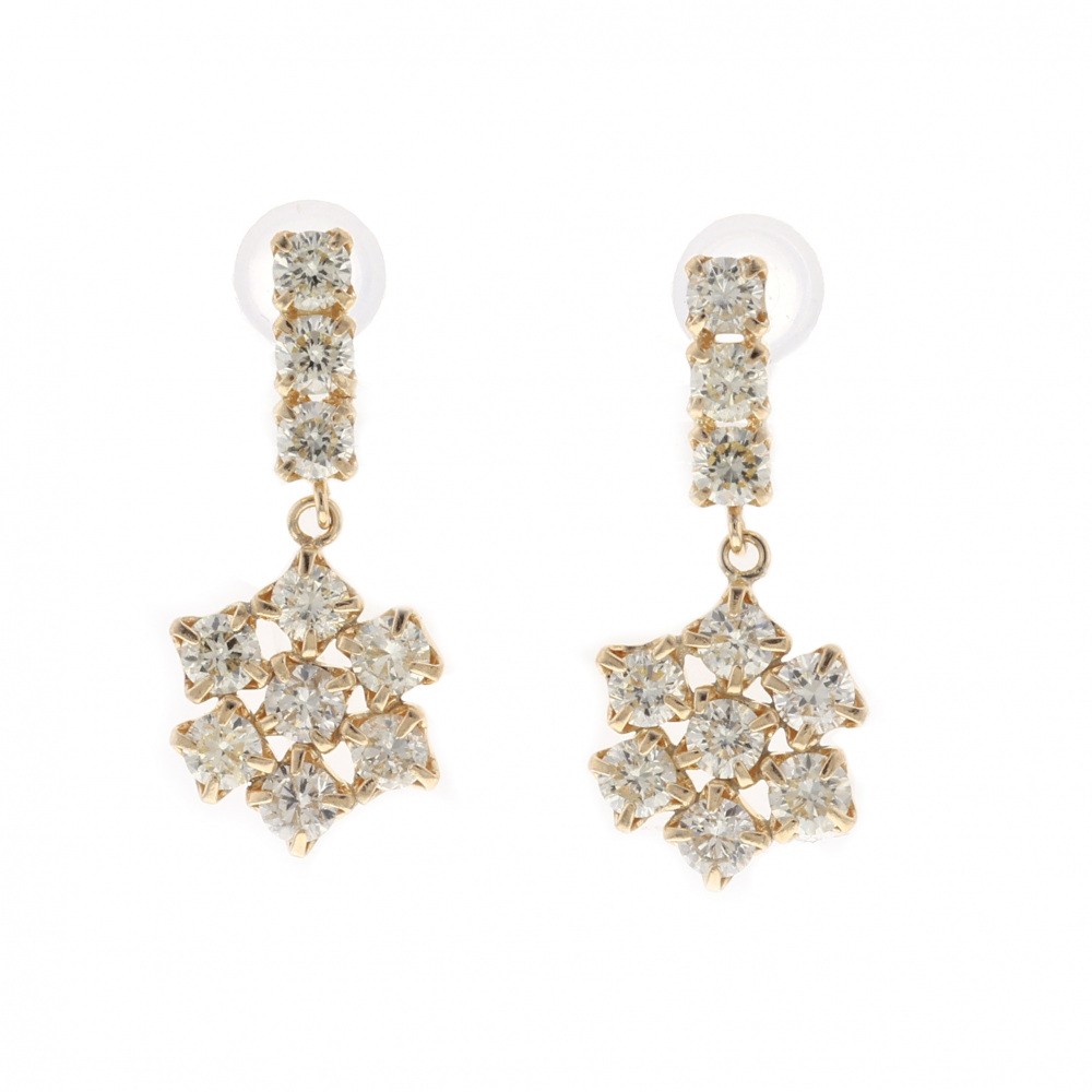 K18イエローゴールド ダイヤモンド ピアス J323834 | ユキザキセレクト