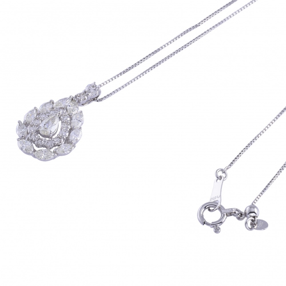 プラチナ850 ダイヤモンド　ネックレス プラチナ850 プラチナ900 ダイヤモンド ネックレス J324557 | ユキザキ