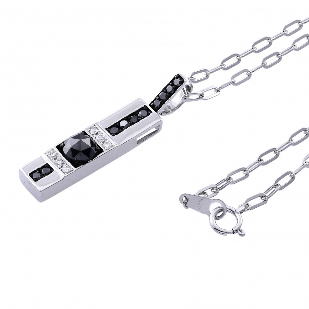 プラチナ900 ブラックダイヤ ダイヤモンド ネックレス J325010 | ユキ