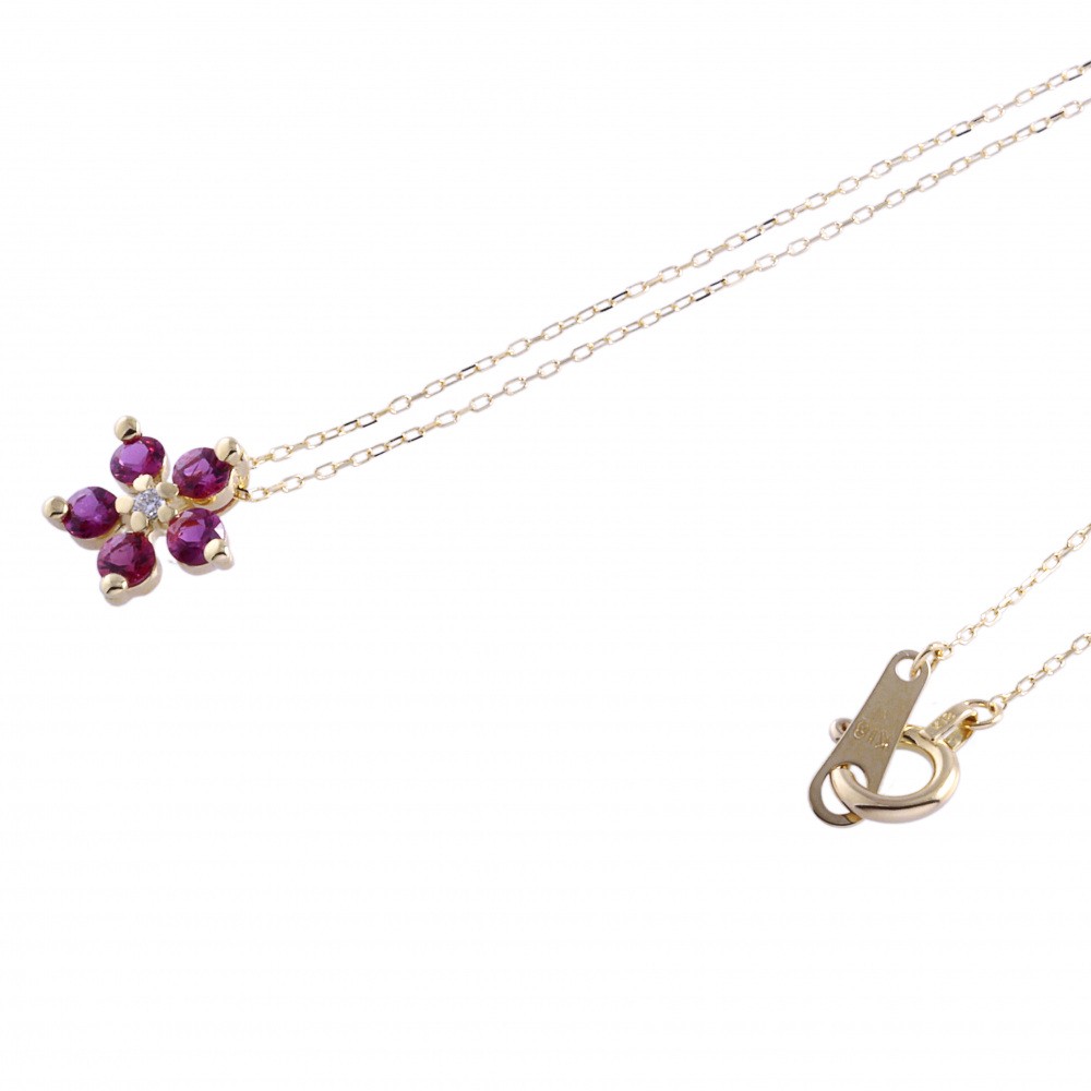 プラチナ pt850ルビーダイヤモンドネックレス ルビー ダイヤ取り巻き ネックレス プラチナ PT850 - メルカリ