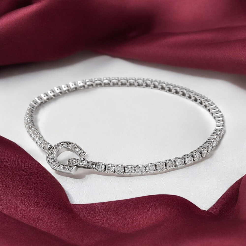 K18ホワイトゴールド ダイヤモンド テニス ブレスレット J333808